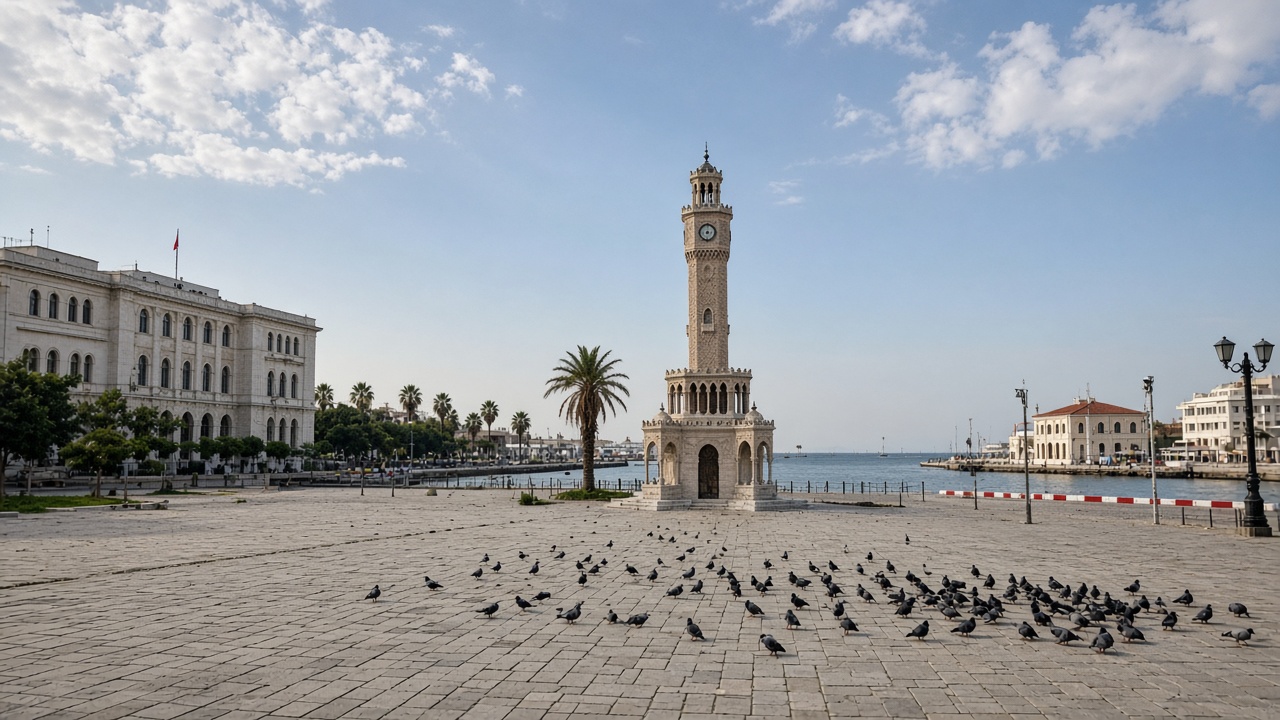 Konak Meydanı’nda saat kulesi